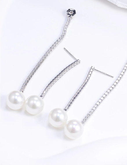 Pearl Drop Hanging Silver Earring