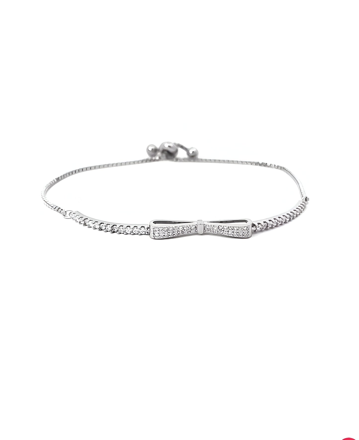 Classic Designer With White Swarovski Zircon Silver Bracelet