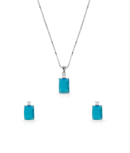 Semi-Precious Colorful Stone Pendant Set