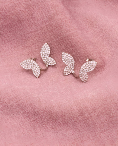 Butterfly Stud Look Silver Earrings