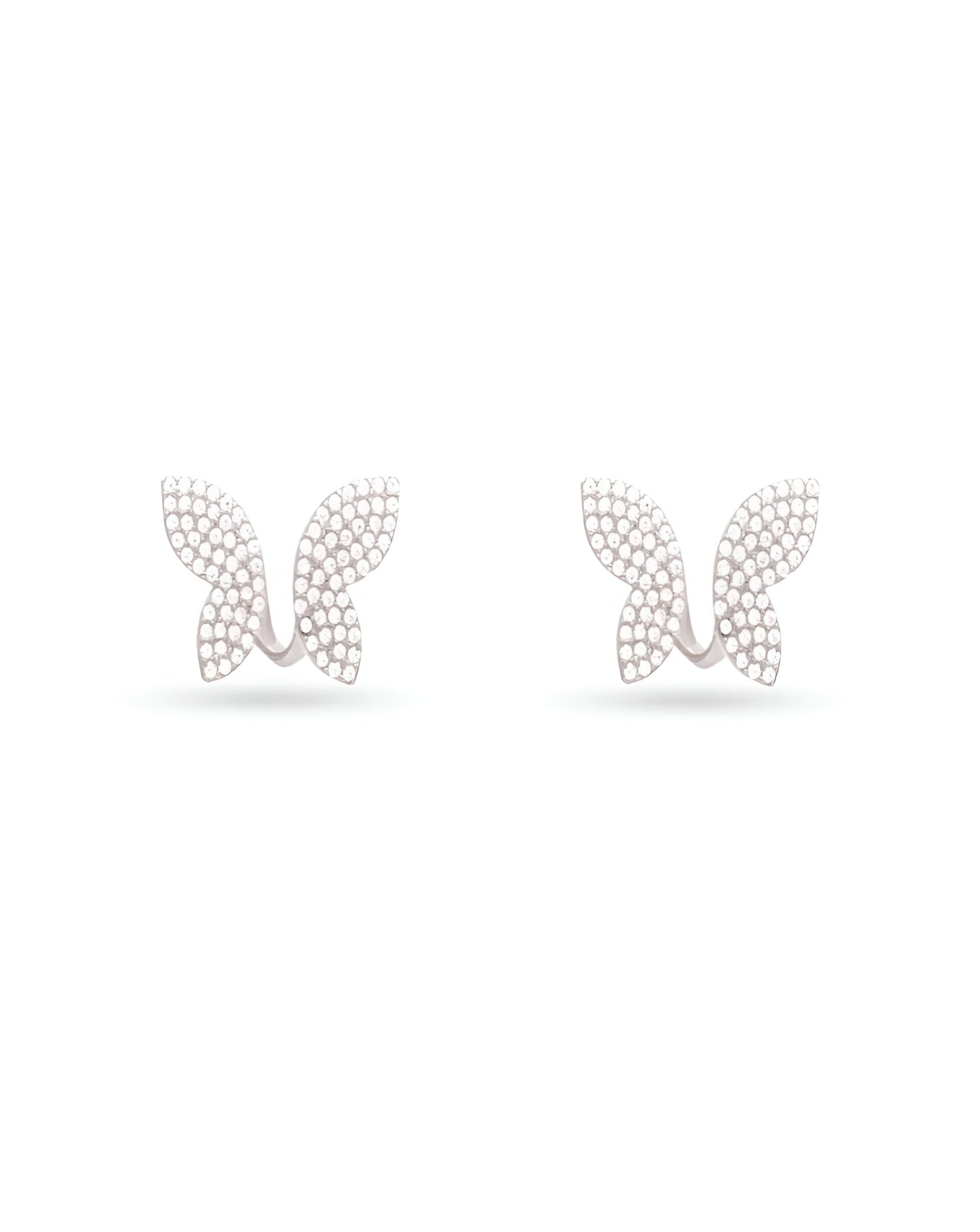 Butterfly Stud Look Silver Earrings