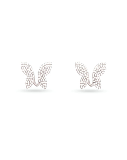 Butterfly Stud Look Silver Earrings