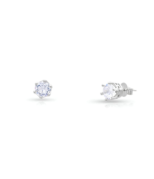 Swarovski White Stone Stud Silver Earrings