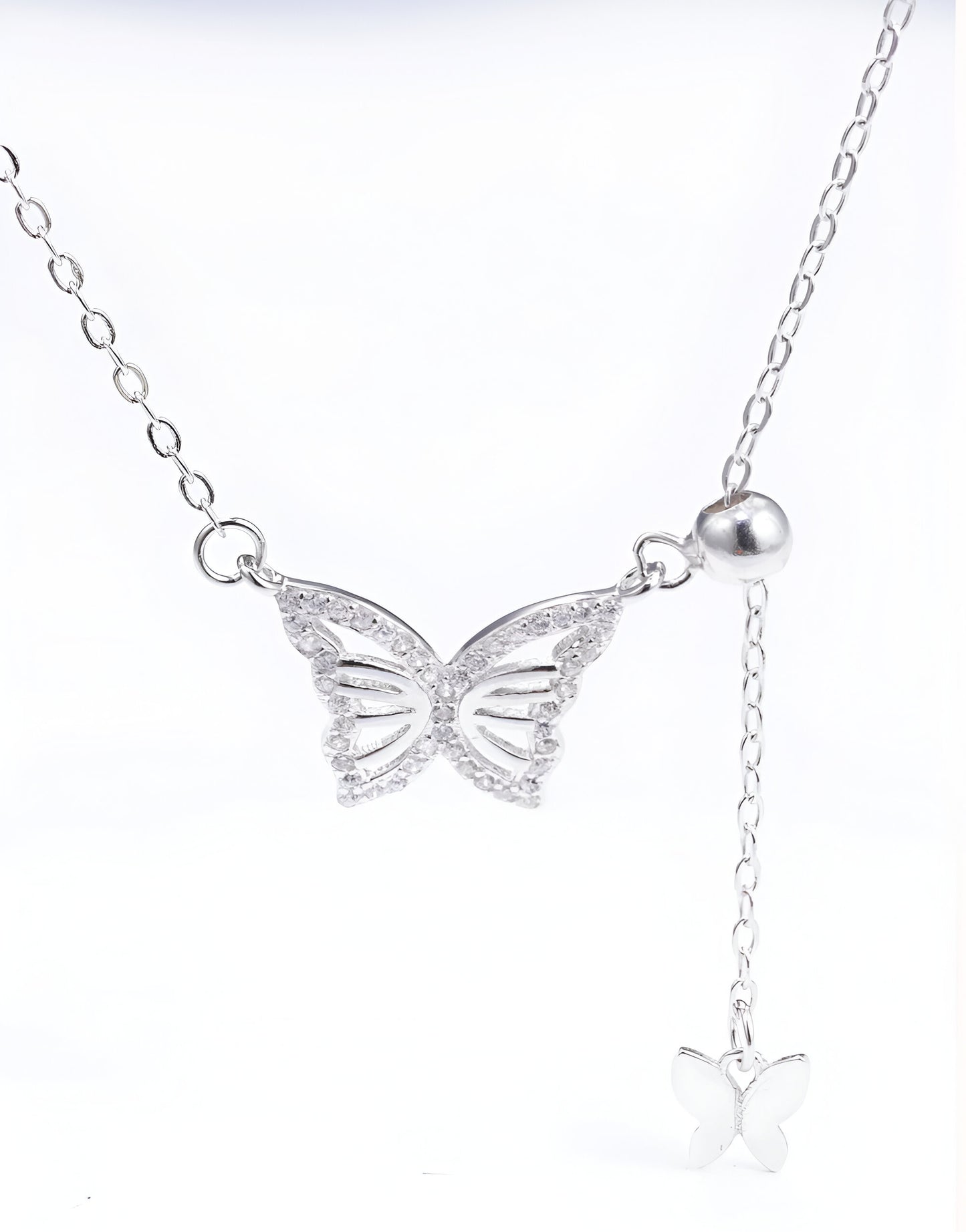 Delicate Butterfly Pendant Adjustable Chain