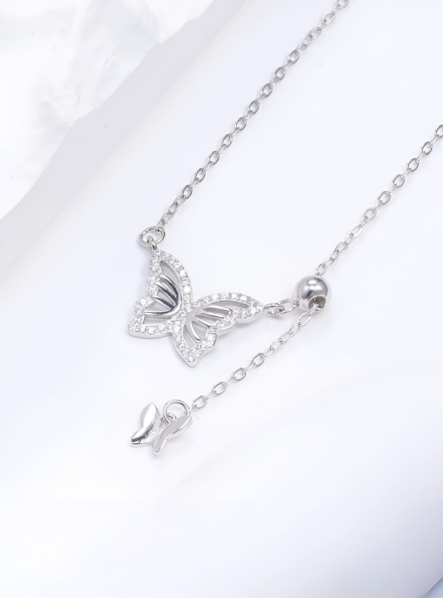 Delicate Butterfly Pendant Adjustable Chain