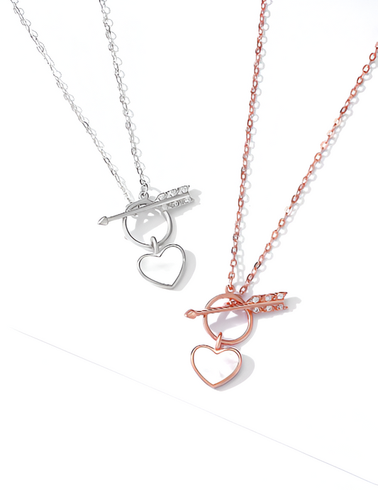 Unique Combination of Heart And Arrow Shape Silver Chain