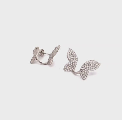 Butterfly Stud Look Silver Earrings